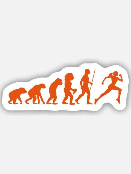 Evolution Joggerin - Sticker Größe S (10 x 10 cm) - Mattweiß