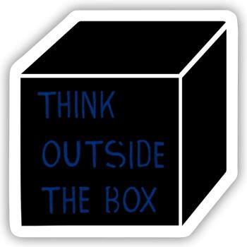 Think outside the box - Sticker Größe S (10 x 10 cm) - Mattweiß - Vorne