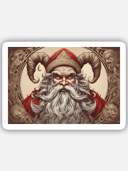 vintage Santa Claus - Sticker Größe S (10 x 10 cm) - Mattweiß