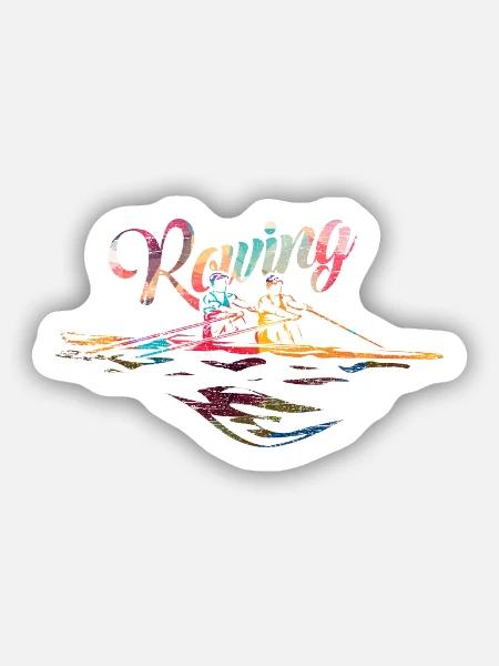 Ehrgeizige Rudermannschaft Zielgerade - Sticker Größe S (10 x 10 cm) - Mattweiß