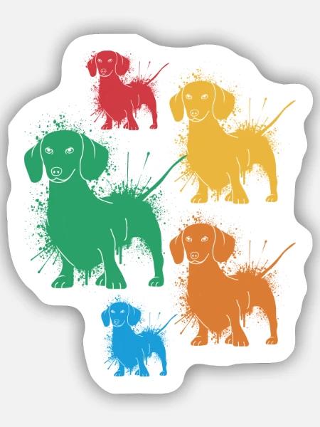 Dackel Hunde Liebhaber Herrchen Dachshund Teckel - Sticker Größe S (10 x 10 cm) - Mattweiß