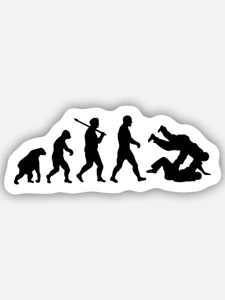 Evolution: Judo Jiu Jitsu - Sticker Größe S (10 x 10 cm) - Mattweiß