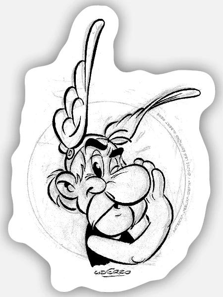 Asterix & Obelix Der Gallier - Sticker Größe S (10 x 10 cm) - Mattweiß