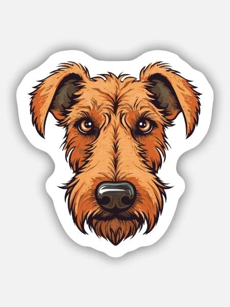 Irish Terrier Hunderasse Aquarell Karikatur Kawaii - Sticker Größe S (10 x 10 cm) - Mattweiß