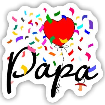 Papa Konfetti - Sticker Größe S (10 x 10 cm) - Mattweiß - Vorne