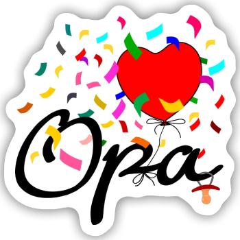 Opa Konfetti - Sticker Größe S (10 x 10 cm) - Mattweiß - Vorne