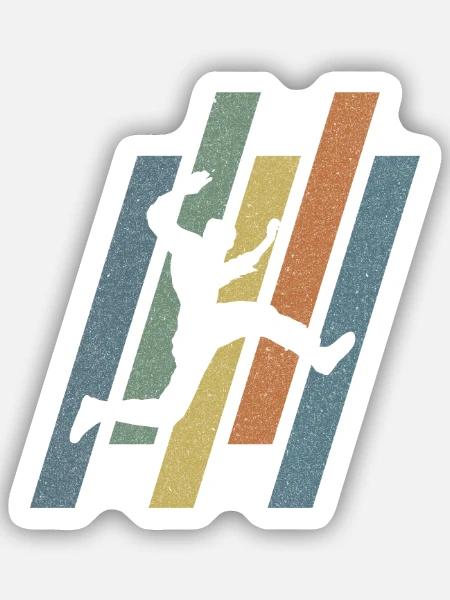 Parkour Parkourläufer Vintage Freerunner - Sticker Größe S (10 x 10 cm) - Mattweiß