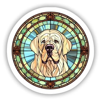 Pyrenäen-Mastiff-Hunderasse Buntglas Bunt - Sticker Größe S (10 x 10 cm) - Mattweiß - Vorne