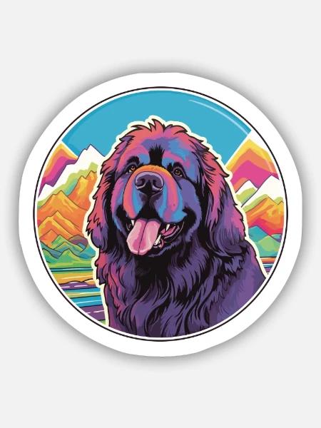 Neufundländer Hunderasse Cartoon Kawaii Aquarell - Sticker Größe S (10 x 10 cm) - Mattweiß