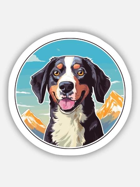 Deutsche Bracke Hunderasse Cartoon Kawaii Watercolo - Sticker Größe S (10 x 10 cm) - Mattweiß