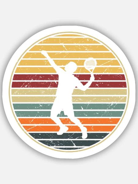 Padel Spieler Padelspieler Padel-Tennis Paddle - Sticker Größe S (10 x 10 cm) - Mattweiß