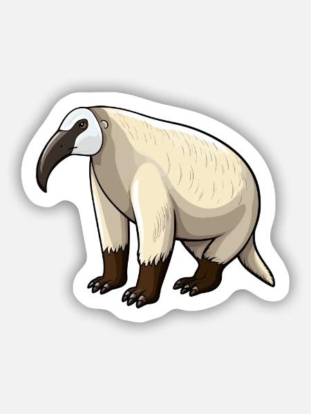 Ameisenbär Niedliche Karikatur Kawaii Aquarell Tier Haustier - Sticker Größe S (10 x 10 cm) - Mattweiß