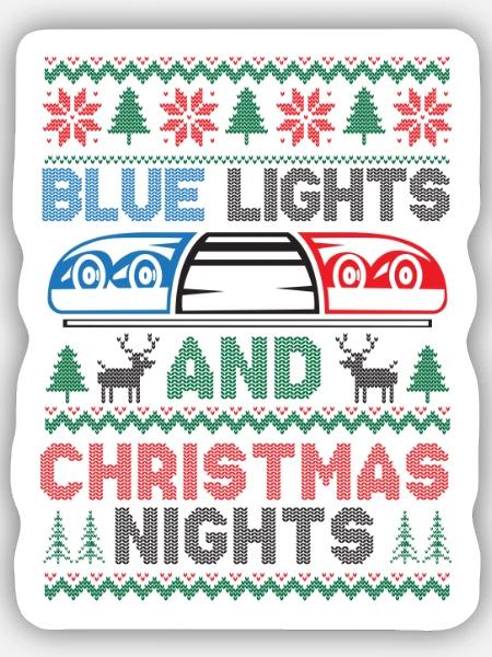 Blaue Lichter und Weihnachtsnächte Polizei Weihnac - Sticker Größe S (10 x 10 cm) - Mattweiß
