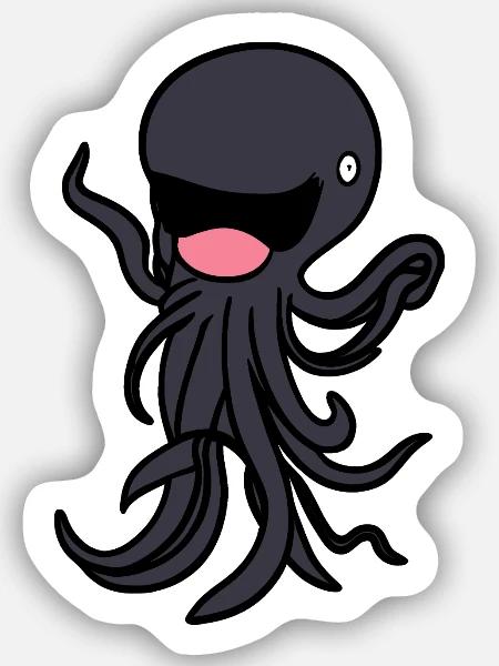 Lustiger Octupus - Sticker Größe S (10 x 10 cm) - Mattweiß
