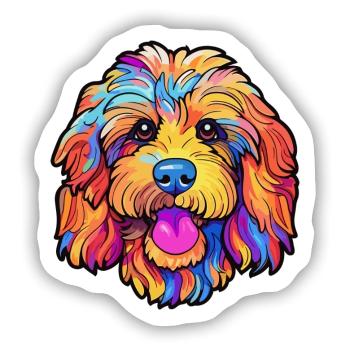 Cockapoo Hunderasse Cartoon Kawaii Illustration - Sticker Größe S (10 x 10 cm) - Mattweiß - Vorne