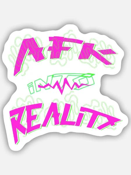 AFK into reality Gamer - Sticker Größe S (10 x 10 cm) - Mattweiß
