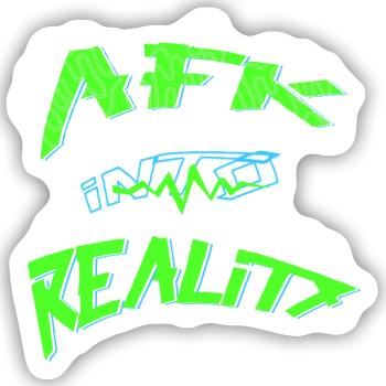 AFK into reality Gamer - Sticker Größe S (10 x 10 cm) - Mattweiß - Vorne