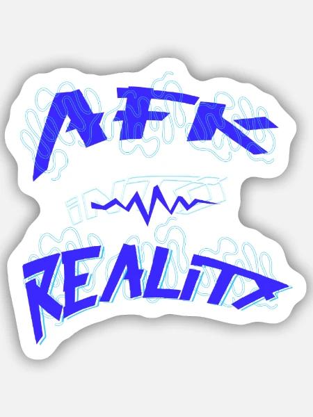 AFK into reality Gamer - Sticker Größe S (10 x 10 cm) - Mattweiß