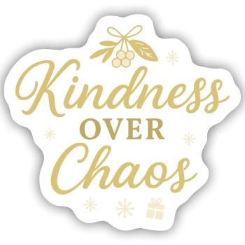 Freundlichkeit statt Chaos - Sticker Größe S (10 x 10 cm) - Mattweiß - Vorne