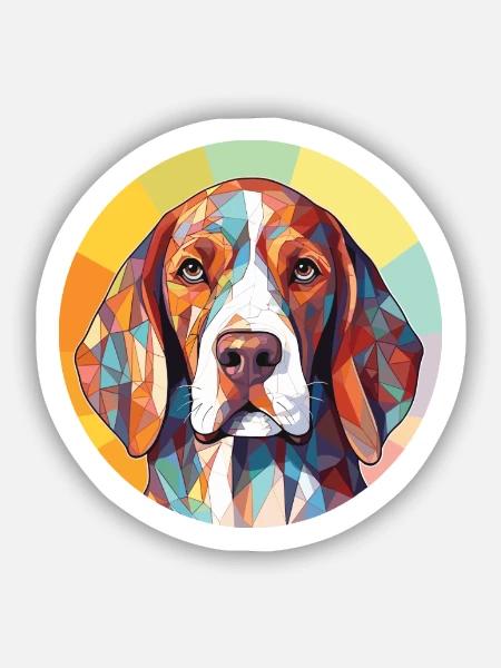 Alte dänische Vorstehhunderasse buntes Aquarell - Sticker Größe S (10 x 10 cm) - Mattweiß