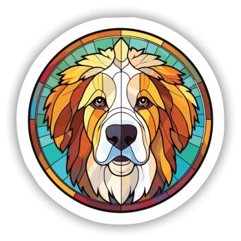 Himalaya-Schäferhund Hunderasse buntes Aquarell - Sticker Größe S (10 x 10 cm) - Mattweiß - Vorne