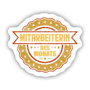 Mitarbeiterin Des Monats - Sticker Größe S (10 x 10 cm) - Mattweiß - Vorne
