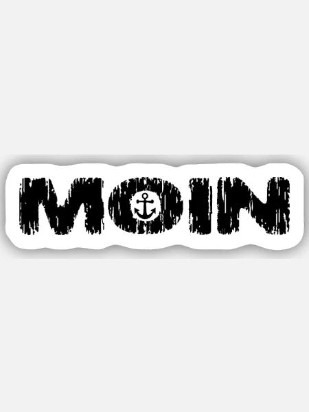 MOIN - Anker Hipster Norden Hamburg Moinmoin - Sticker Größe S (10 x 10 cm) - Mattweiß