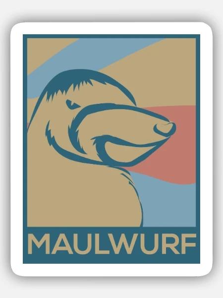 Fleißiger Maulwurf Untergrund - Sticker Größe S (10 x 10 cm) - Mattweiß