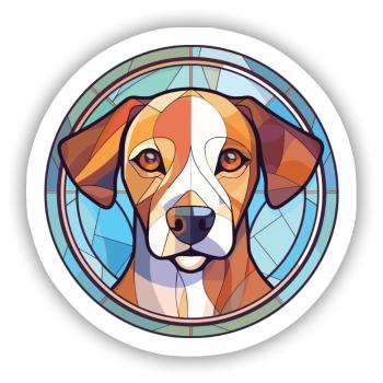 Akbash Hunderasse bunte Aquarell-Illustration - Sticker Größe S (10 x 10 cm) - Mattweiß - Vorne