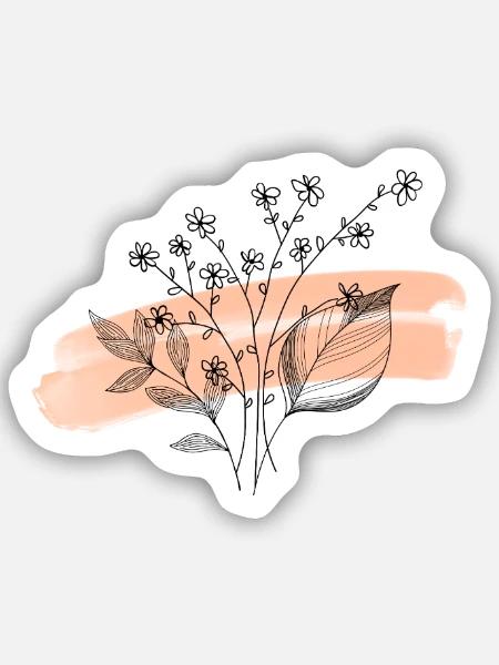 flower - Sticker Größe S (10 x 10 cm) - Mattweiß