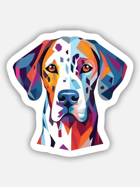 Dalmatiner Hund Buntes Aquarell Tierkarikatur - Sticker Größe S (10 x 10 cm) - Mattweiß