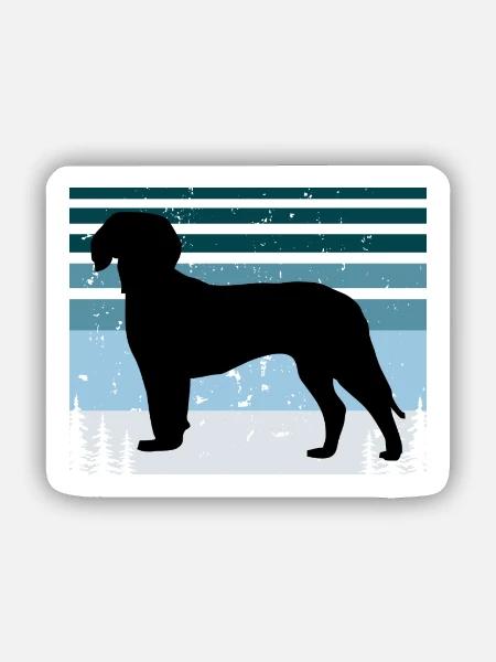 Deutsche Bracke Dog Love Silhouette Vintage Sonnenuntergang - Sticker Größe S (10 x 10 cm) - Mattweiß