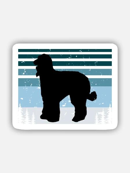 Afghanischer Windhund Hund Liebhaber Silhouette Vintage Sonnenuntergang - Sticker Größe S (10 x 10 cm) - Mattweiß