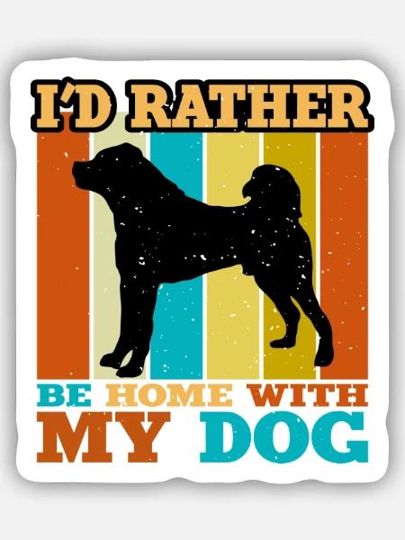 Kangal Hund Liebhaber Silhouette Vintage Sonnenuntergang - Sticker Größe S (10 x 10 cm) - Mattweiß