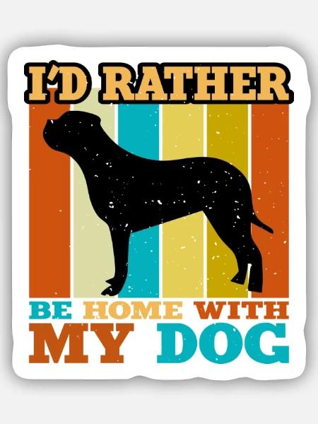 Bull Mastiff Hund Liebhaber Silhouette Vintage Sonnenuntergang - Sticker Größe S (10 x 10 cm) - Mattweiß