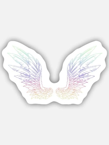 Rainbow wings - Sticker Größe S (10 x 10 cm) - Mattweiß