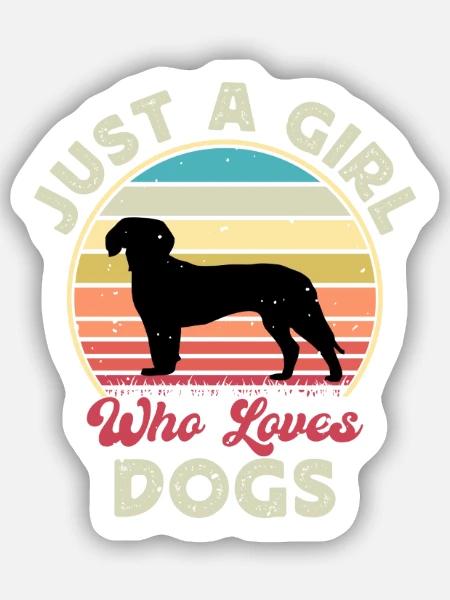Deutsche Bracke Dog Love Silhouette Vintage Sunset - Sticker Größe S (10 x 10 cm) - Mattweiß
