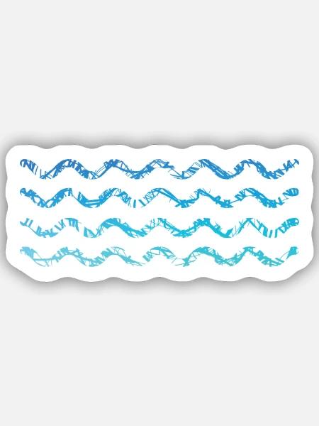 Wellen Kritzelei Farben Welle Segler - Sticker Größe S (10 x 10 cm) - Mattweiß