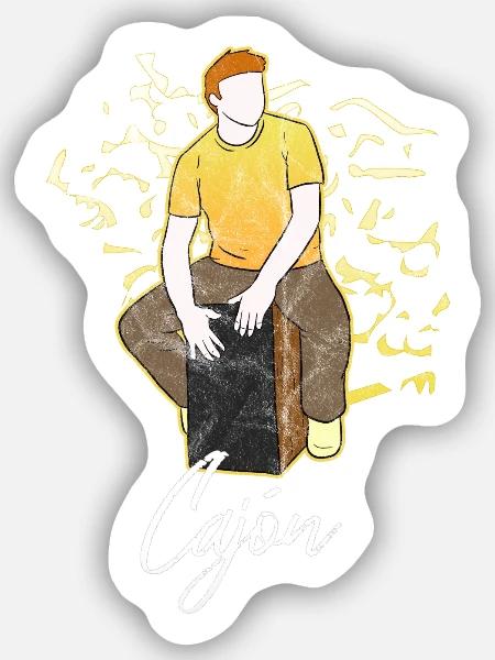 Cajon - Sticker Größe S (10 x 10 cm) - Mattweiß