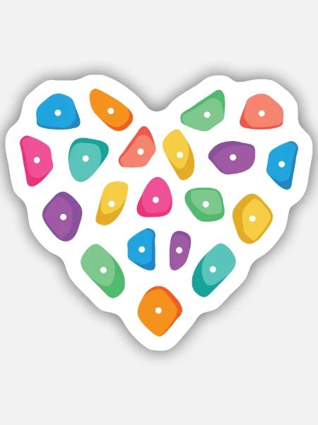 Klettern Bouldern Herz Kletterer Climbing - Sticker Größe S (10 x 10 cm) - Mattweiß