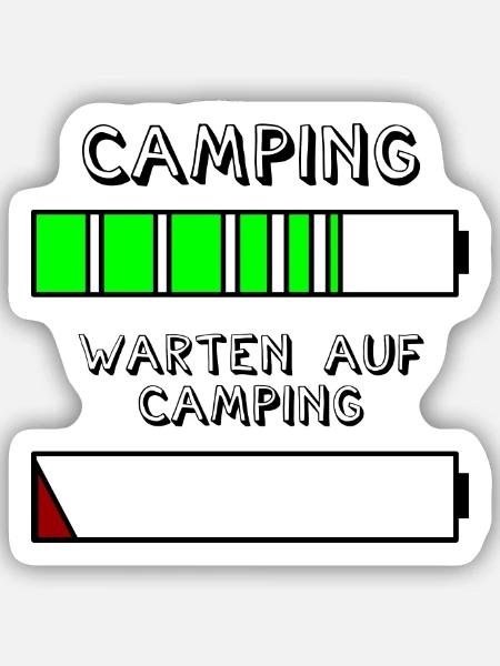 akku camping - Sticker Größe S (10 x 10 cm) - Mattweiß