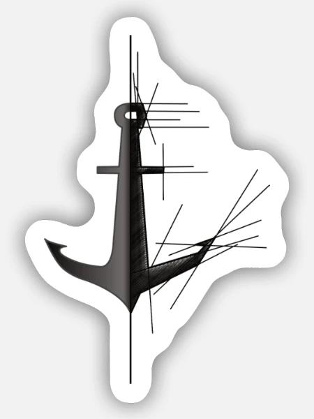 Anker - Sticker Größe S (10 x 10 cm) - Mattweiß