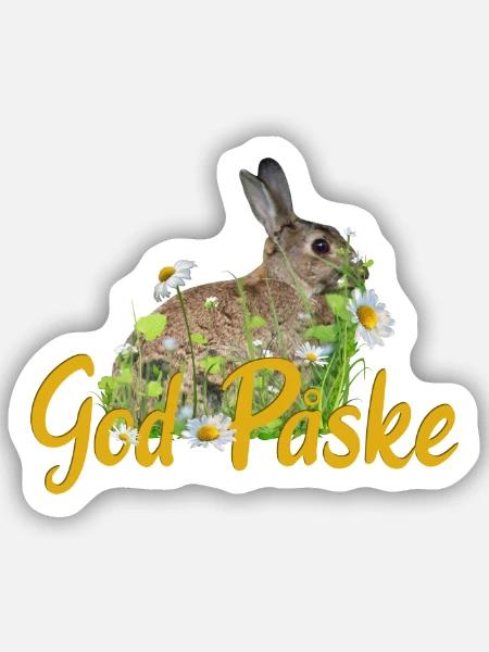 God Paske Frohe Ostern - Sticker Größe S (10 x 10 cm) - Mattweiß