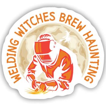 Schweißer-Hexengebräu Gespenstische Funken Hallowe - Sticker Größe S (10 x 10 cm) - Mattweiß - Vorne