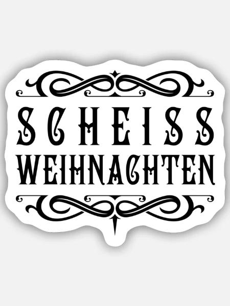 Scheiss Weihnachten - Sticker Größe S (10 x 10 cm) - Mattweiß