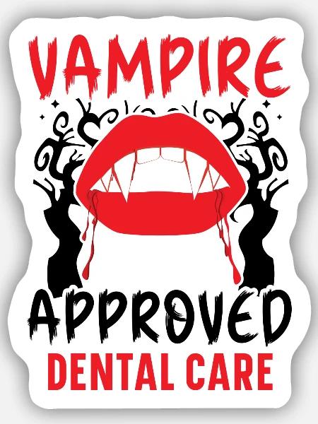 Vampir-Zahnpflege. - Sticker Größe S (10 x 10 cm) - Mattweiß