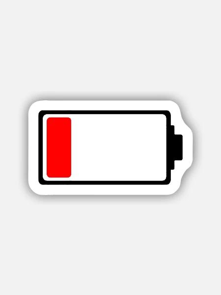 battery - Sticker Größe S (10 x 10 cm) - Mattweiß