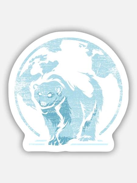 Schmelzender Eisbär Klimawandel - Sticker Größe S (10 x 10 cm) - Mattweiß