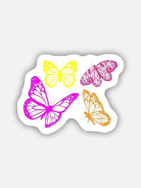 Butterflies Schmetterlinge - Sticker Größe S (10 x 10 cm) - Mattweiß