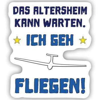 das altersheim kann warten - Sticker Größe S (10 x 10 cm) - Mattweiß - Vorne